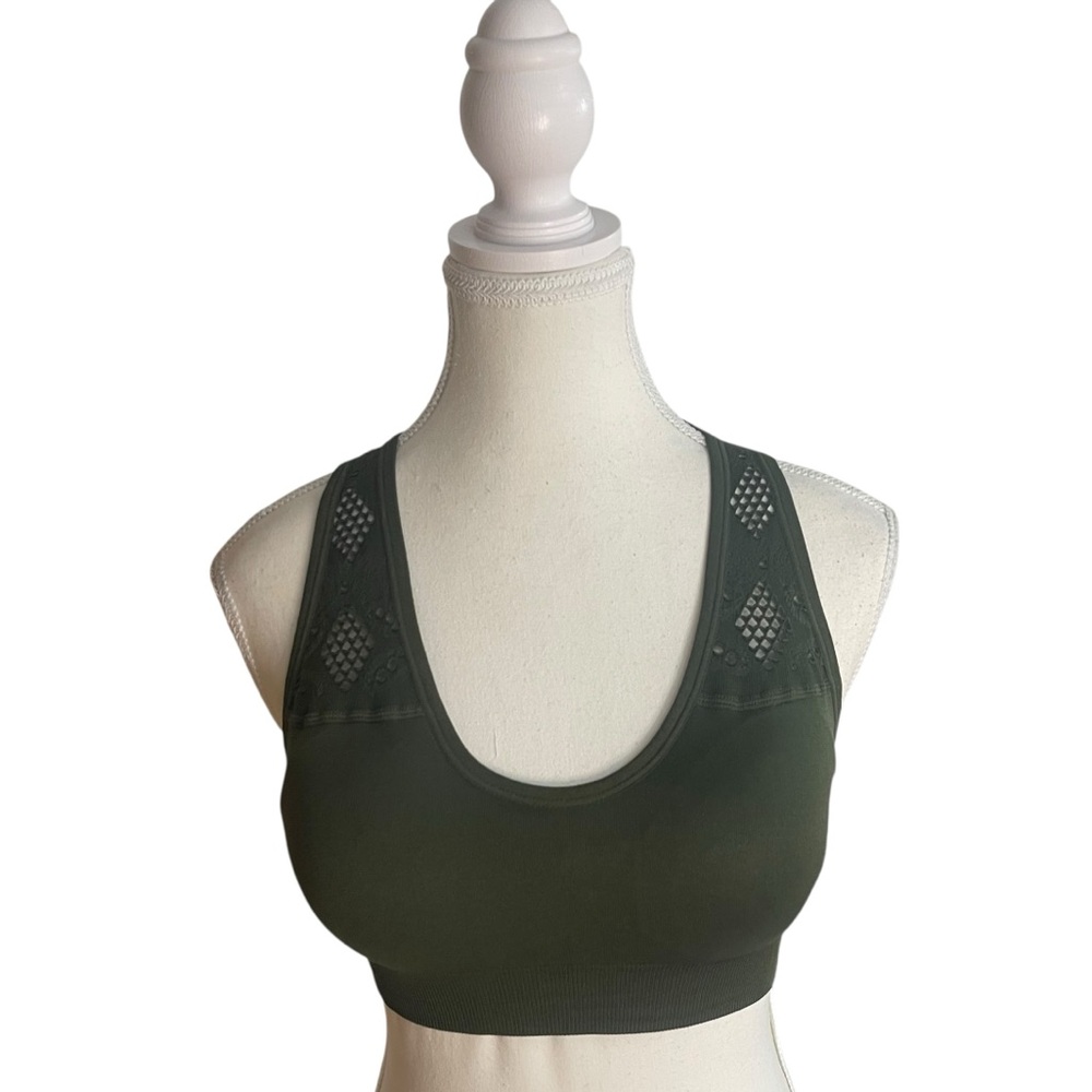 Vibrant Vixen Padded Sports Bra Green New